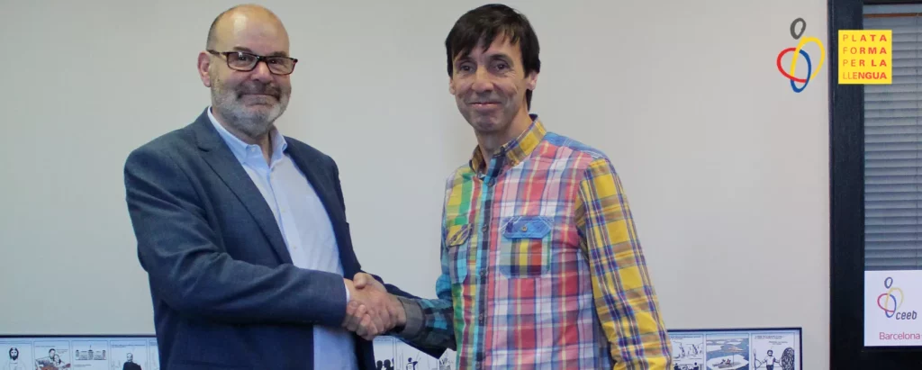 Encaixada de mans Òscar Escuder i Jaume Mora